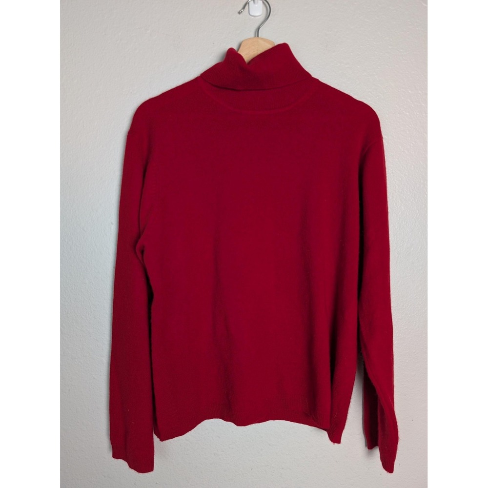 Lord & Taylor Sweater Womens M Red Turtleneck 100% Cashmere‎ Pullover